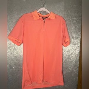 Men’s Salmon Short-sleeved quarter-zip Polo